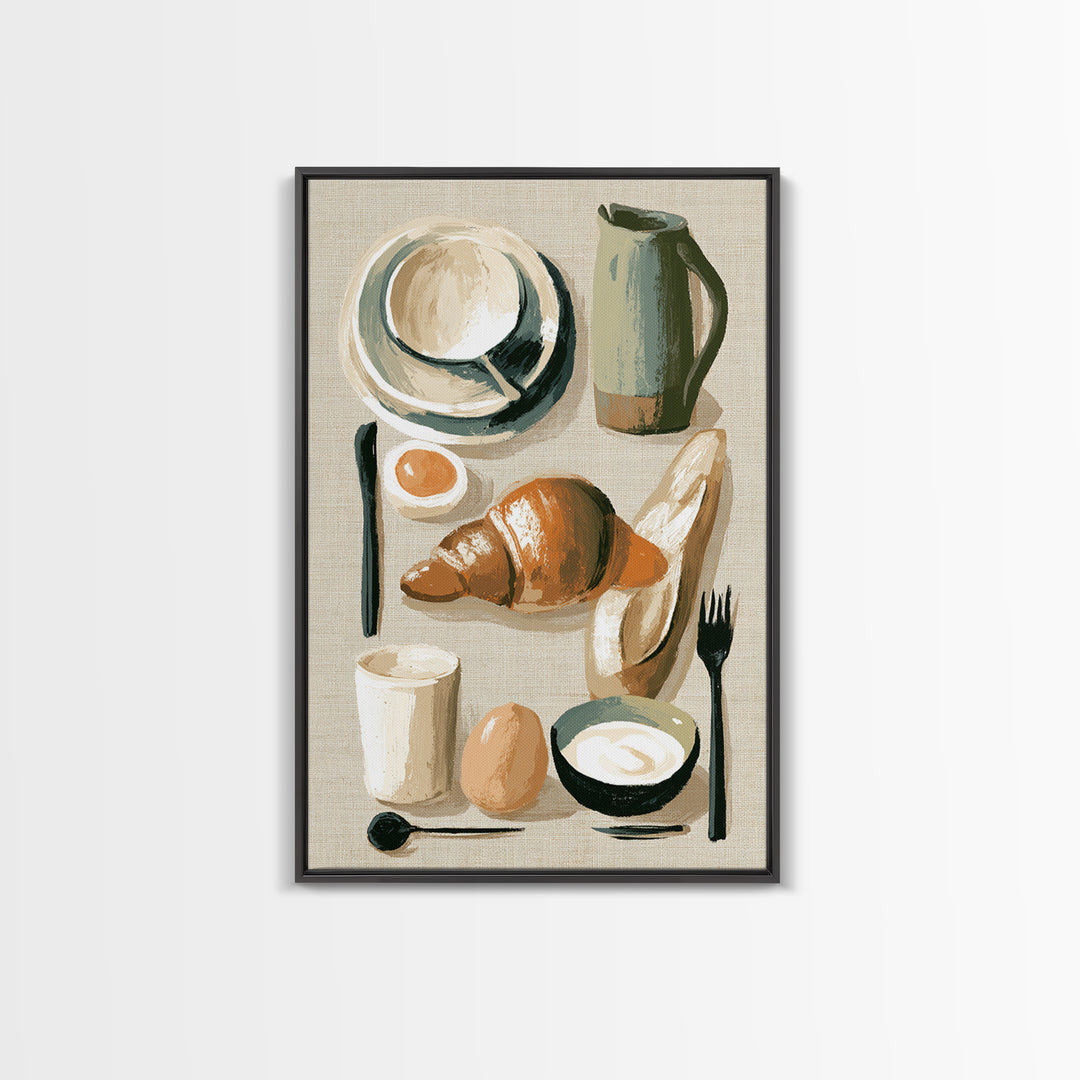 French Bistro Food Illustration Without Text Canvas Print, Dining Room Art, Fine Art Print, Dining Room Decor, Dining, DRA-2x3-42