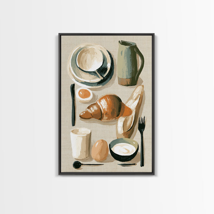 French Bistro Food Illustration Without Text Canvas Print, Dining Room Art, Fine Art Print, Dining Room Decor, Dining, DRA-2x3-42