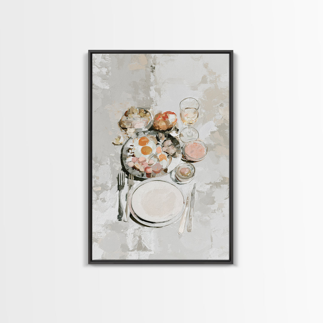 French Bistro Food Illustration Without Text Canvas Print, Dining Room Art, Room Decor, Dining Room Decor, Oil Painting, Dining, DRA-2x3-66