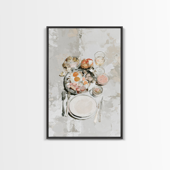 French Bistro Food Illustration Without Text Canvas Print, Dining Room Art, Room Decor, Dining Room Decor, Oil Painting, Dining, DRA-2x3-66