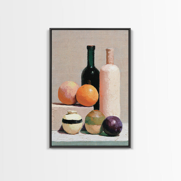 Peach and Plum Still Life Framed Canvas Print, Dining Room Art, Canvas Wall Art, Dining Room Decor, Fine Art, Dining, DRA-2x3-76