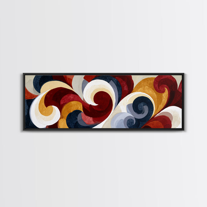 Abstract Red Wine Swirl Framed Canvas Print, Dining Room Art, Textured Painting, Dining Room Decor, Abstract Art, Dining, DRA-3x1-10