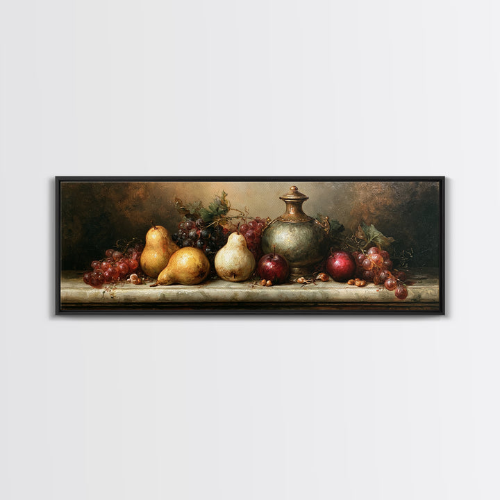 Classical Fruit Still Life Canvas Print, Dining Room Art, Abstract Wall Art, Dining Room Decor, Watercolor Art, Dining, DRA-3x1-41