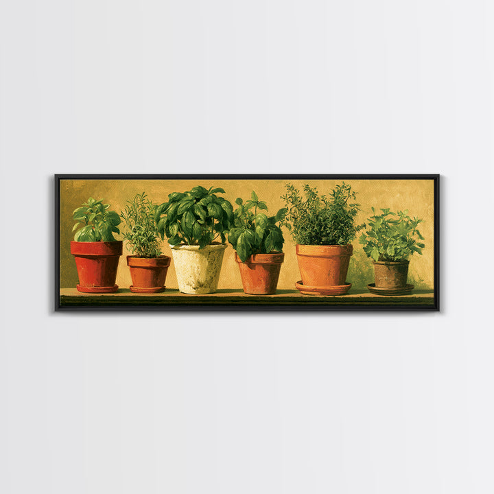 Modern Kitchen Herbs Canvas Print, Dining Room Art, Printable Art, Dining Room Decor, Abstract Art, Dining, Coastal Wall Art, DRA-3x1-49