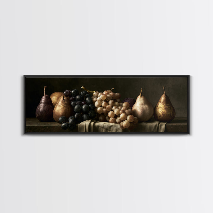 Classical Fruit Still Life Canvas Print, Dining Room Art, Abstract Wall Art, Dining Room Decor, Watercolor Art, Dining, DRA-3x1-65