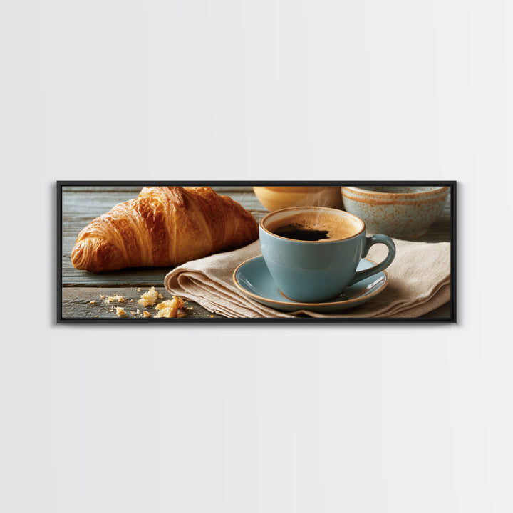 Coffee and Pastry Scene for Breakfast Nook Canvas Print, Dining Room Art, Textured Painting, Dining Room Decor, Dining, DRA-3x1-78