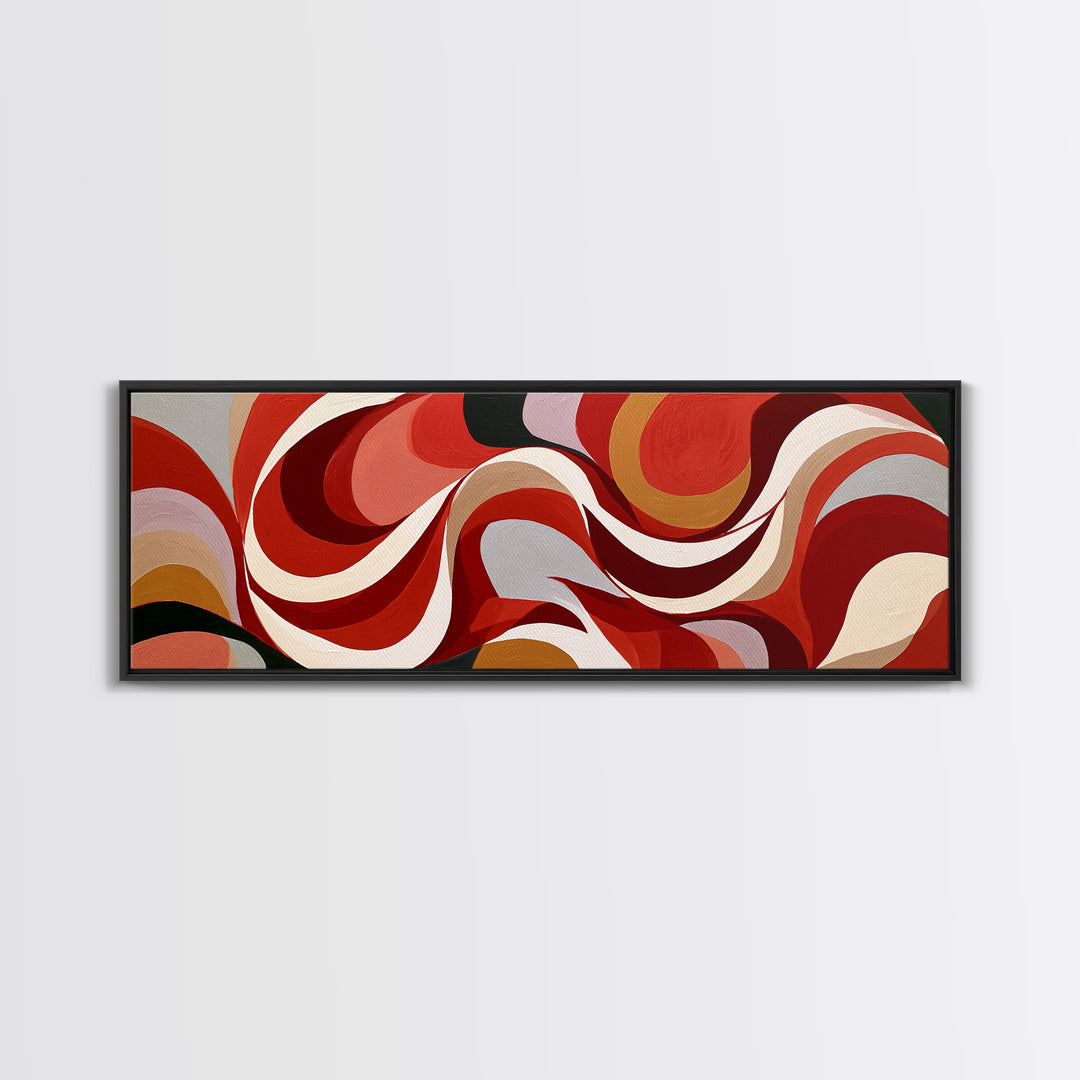 Abstract Red Wine Swirl Framed Canvas Print, Dining Room Art, Canvas Art, Dining Room Decor, Fine Art, Dining, Bedroom Wall Art, DRA-3x1-82