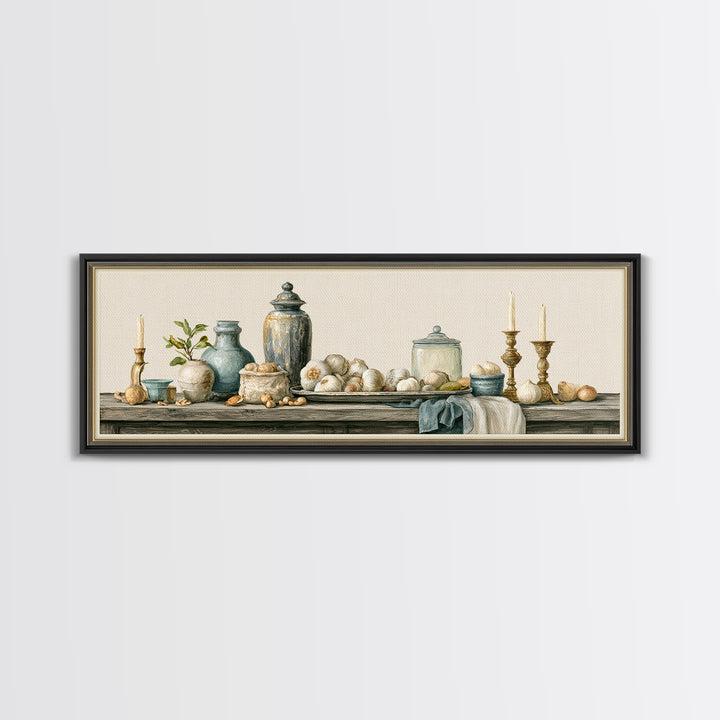 Classic Dutch Feast Arrangement Canvas Print, Dining Room Art, Fall Decor, Dining Room Decor, Fine Art, Dining, Kitchen Art, DRA-3x1-83