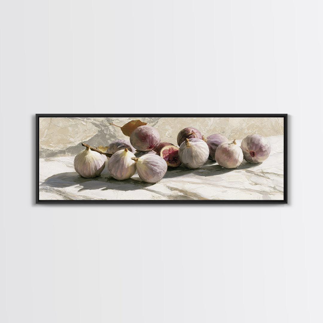 Figs on Marble Framed Canvas Print, Dining Room Art, Print, Dining Room Decor, Dining, Living Room Decor, Abstract Wall Art, DRA-3x1-87