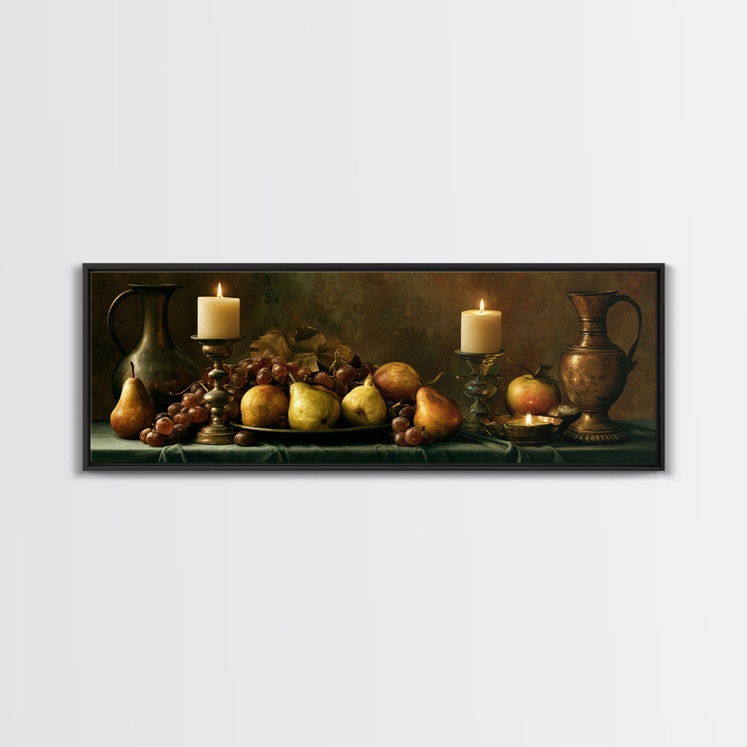 Classical Fruit Still Life Framed Canvas Print, Dining Room Art, Set of 3 Prints, Dining Room Decor, Oil Painting, Dining, DRA-3x1-89