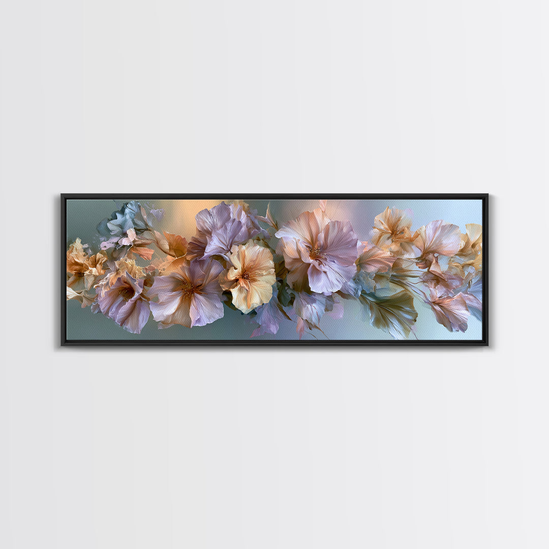 Large Floral Centerpiece Framed Canvas Print, Dining Room Art, Living Room Decor, Dining Room Decor, Fine Art, Dining, DRA-3x1-90