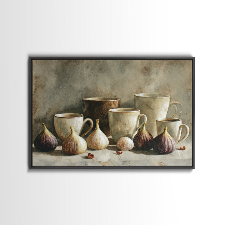 Coffee and Pastry Scene for Breakfast Nook Framed Canvas Print, Dining Room Art, Fall Decor, Dining Room Decor, Dining, DRA-3x2-18