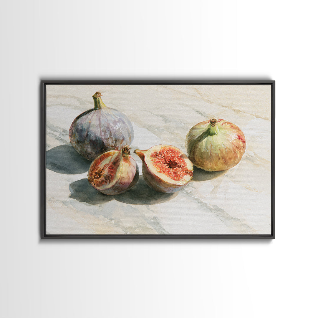 Figs on Marble Framed Canvas Print, Dining Room Art, Canvas Art, Dining Room Decor, Fine Art, Dining, Bedroom Wall Art, DRA-3x2-27