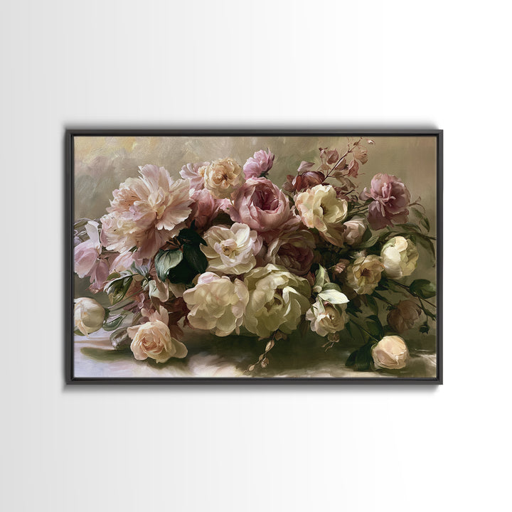 Large Floral Centerpiece Canvas Print, Dining Room Art, Kitchen Wall Art, Dining Room Decor, Oil Painting, Dining, DRA-3x2-54
