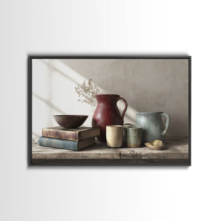 Sunlit Farmhouse Table Objects Without Room View Canvas Print, Dining Room Art, Living Room Decor, Dining Room Decor, Dining, DRA-3x2-69