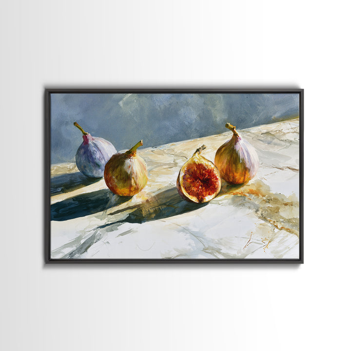 Figs on Marble Framed Canvas Print, Dining Room Art, Gallery Decor, Dining Room Decor, Fine Art, Dining, Minimalist Decor, DRA-3x2-99