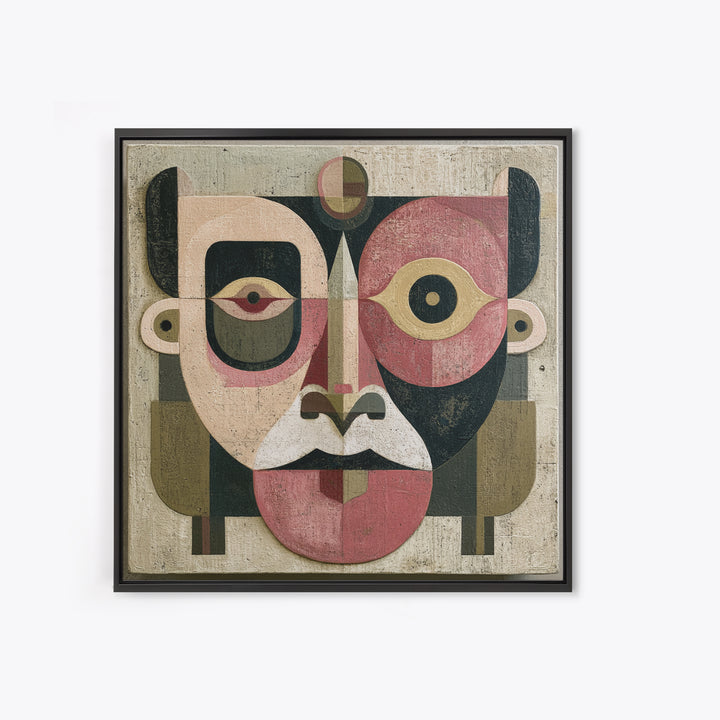 Abstract Mask with Playful Textures Canvas Print, Eclectic Art, Room Decor, Living Room Decor, Abstract Art, Eclectic, ECL-1x1-20