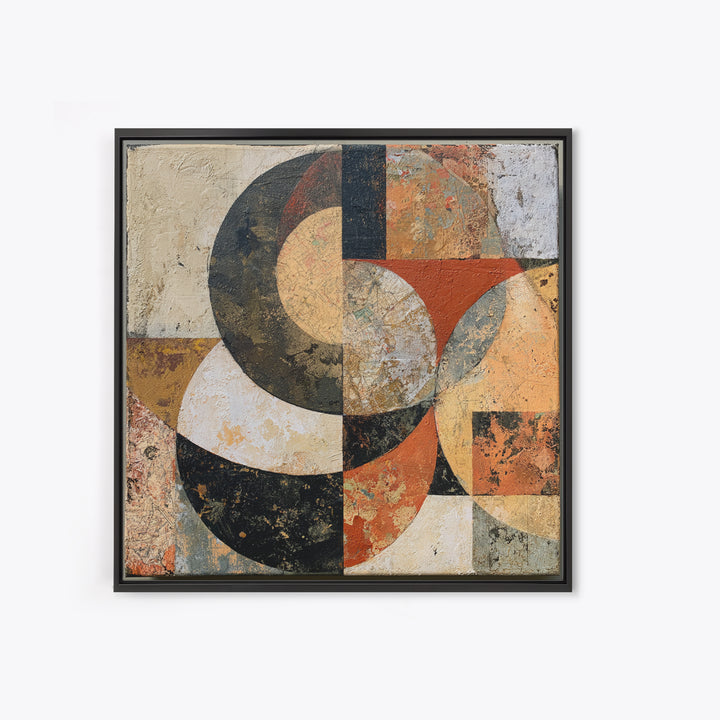 Abstract Shapes Layered Framed Canvas Print, Eclectic Art, Art Prints, Living Room Decor, Fine Art, Eclectic, Abstract Art, ECL-1x1-28