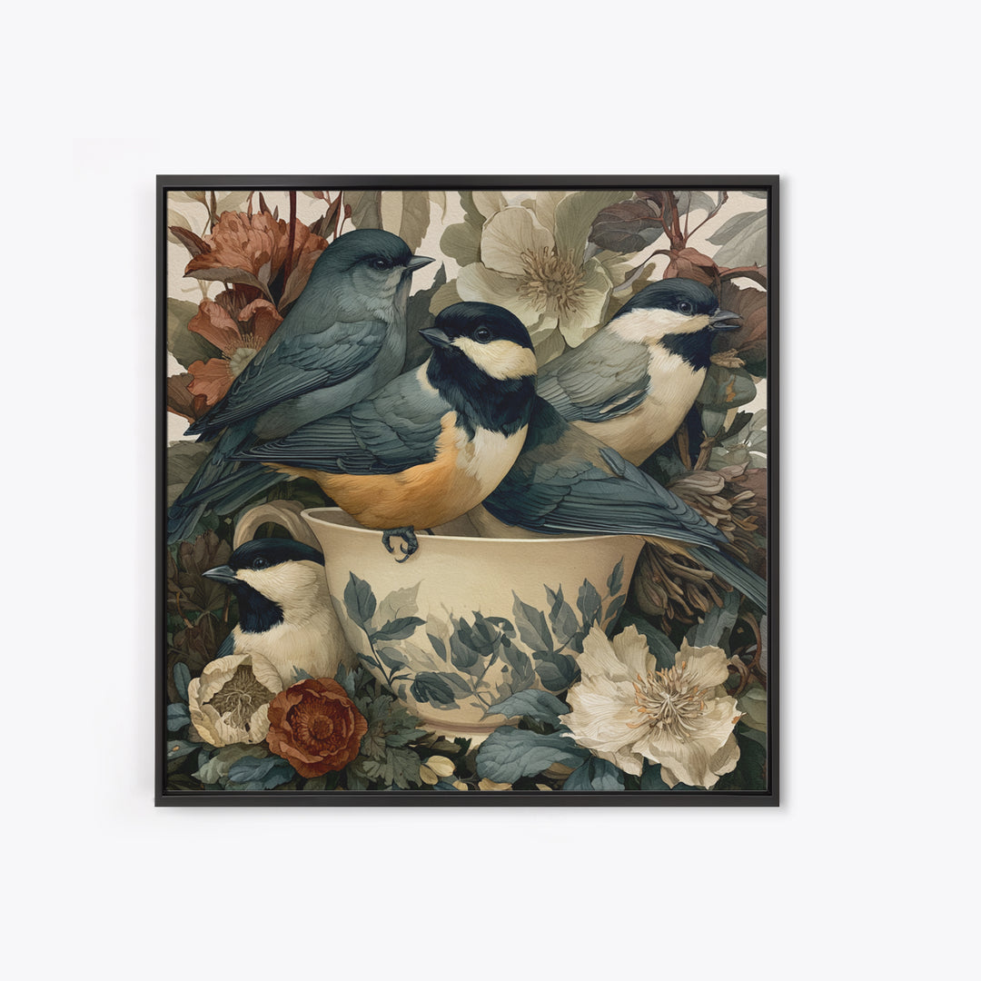 Odd Dream Garden Framed Canvas Print, Eclectic Art, Art Prints, Living Room Decor, Oil Painting, Eclectic, Abstract Art, ECL-1x1-41