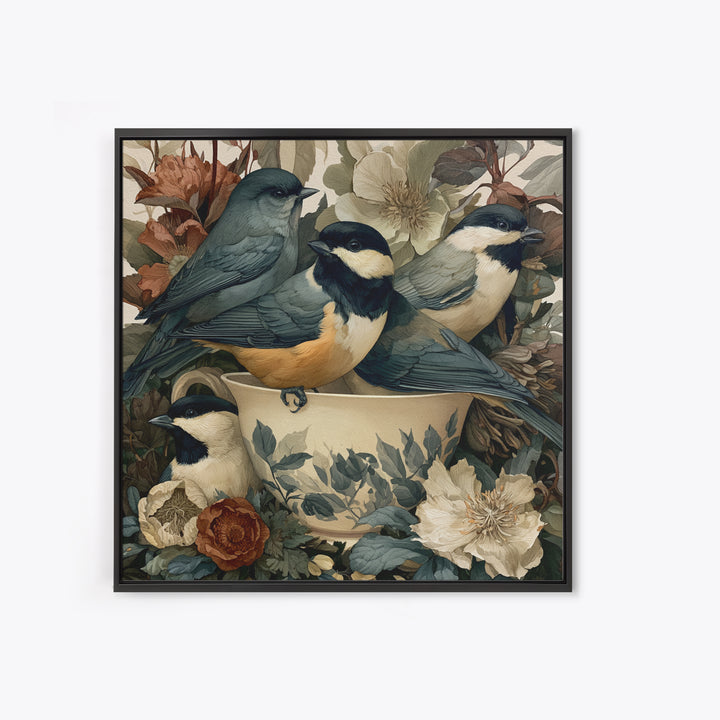 Odd Dream Garden Framed Canvas Print, Eclectic Art, Art Prints, Living Room Decor, Oil Painting, Eclectic, Abstract Art, ECL-1x1-41