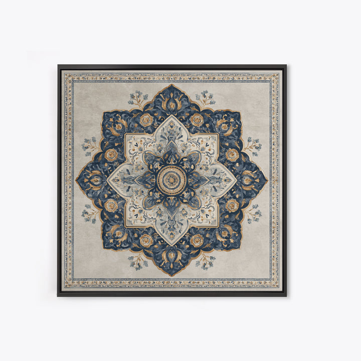 Layered Tapestry Pattern Framed Canvas Print, Eclectic Art, Portrait, Living Room Decor, Fine Art, Eclectic, Modern Decor, ECL-1x1-64