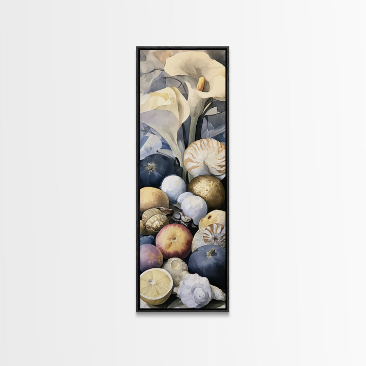 Bold Maximalist Still Life Framed Canvas Print, Eclectic Art, Modern Decor, Living Room Decor, Abstract Art, Eclectic, ECL-1x3-15