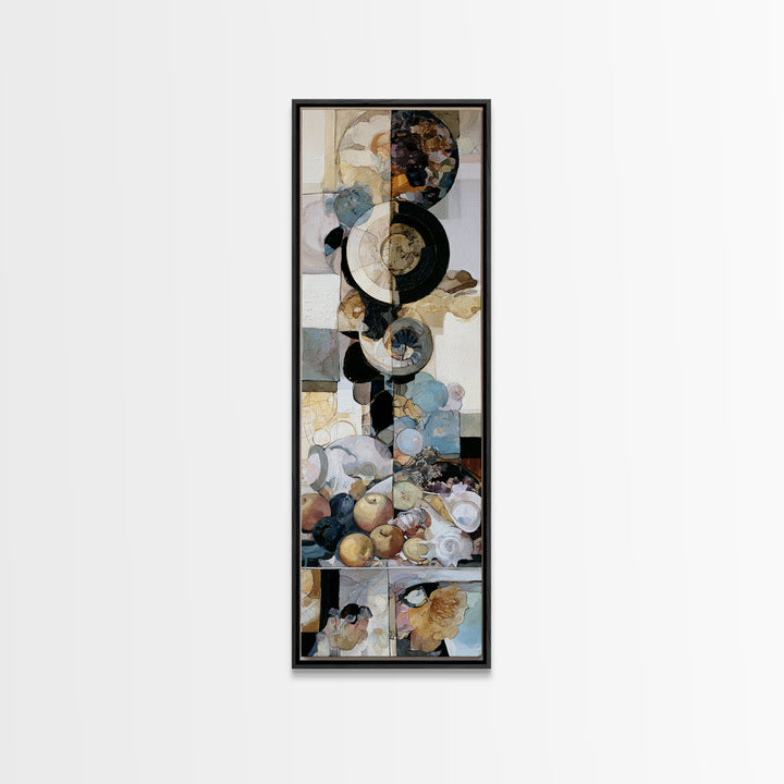 Bold Maximalist Still Life Canvas Print, Eclectic Art, Digital Art, Living Room Decor, Oil Painting, Eclectic, Digital Print, ECL-1x3-63