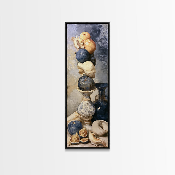 Bold Maximalist Still Life Framed Canvas Print, Eclectic Art, Oil Painting, Living Room Decor, Eclectic, Dopamine Decor, ECL-1x3-87