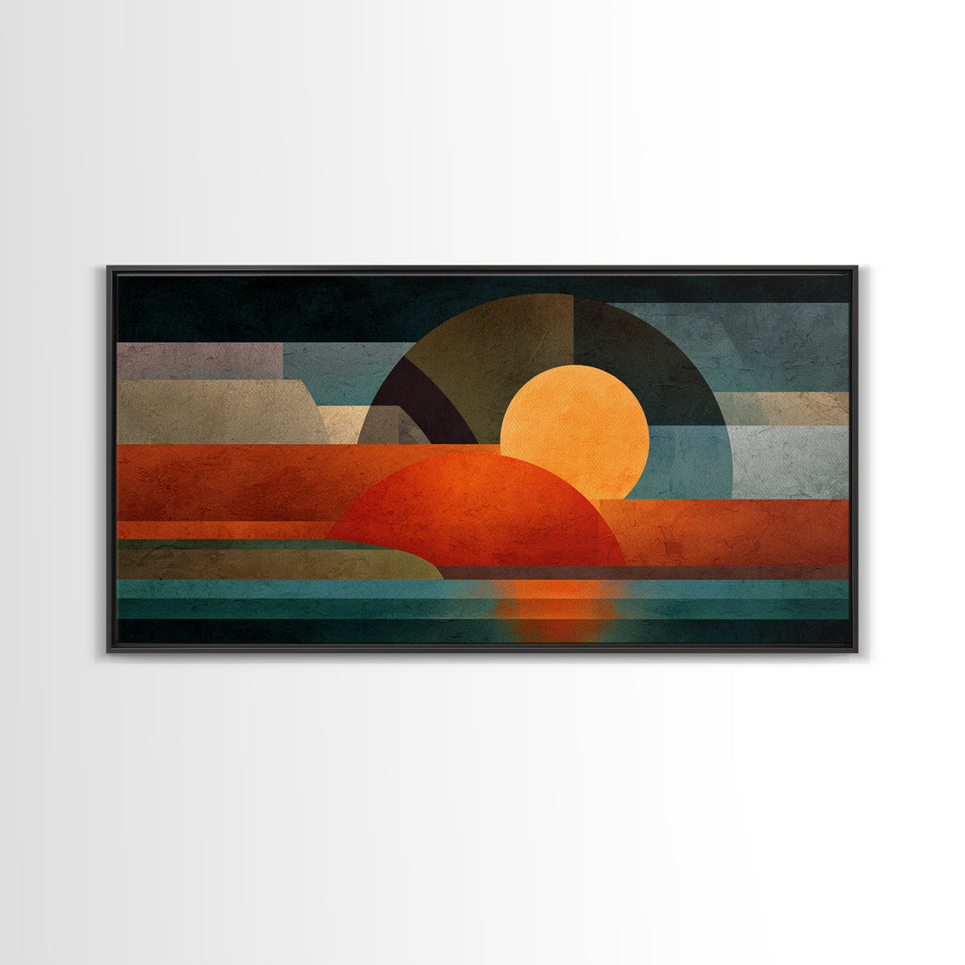 Playful Checkerboard Landscape Framed Canvas Print, Eclectic Art, Printable Art, Living Room Decor, Fine Art, Eclectic, ECL-2x1-5