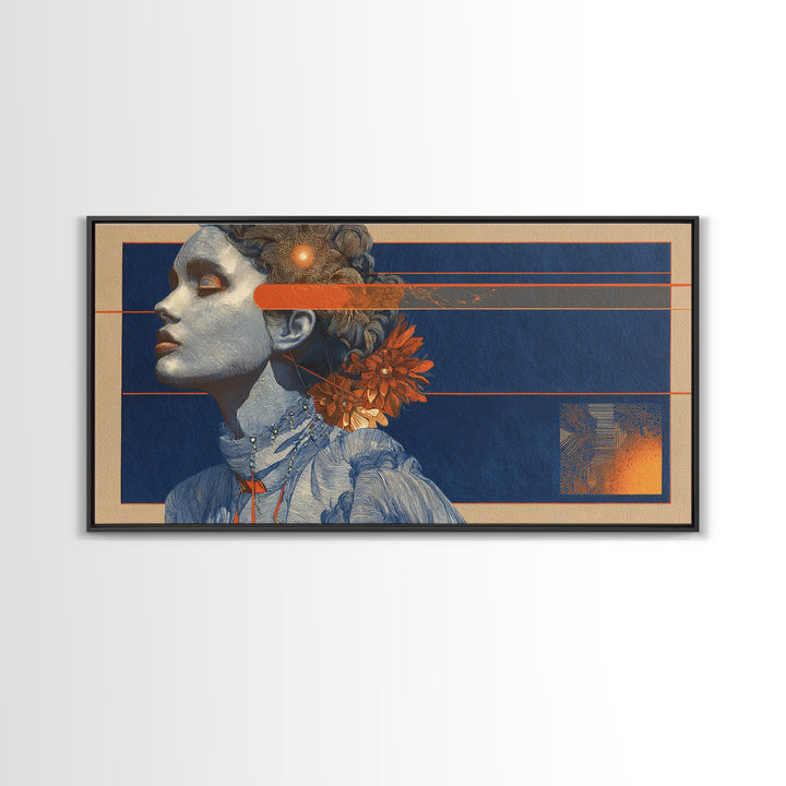 Abstract Shapes Layered Framed Canvas Print, Eclectic Art, Wall Art Prints, Living Room Decor, Abstract Art, Eclectic, ECL-2x1-72