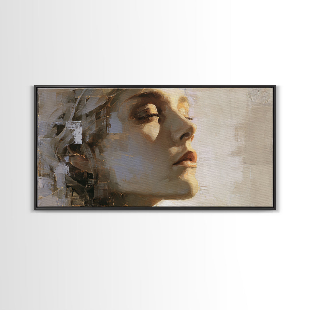 Surreal Desert with Floating Arches Framed Canvas Print, Eclectic Art, Boho, Living Room Decor, Eclectic, Unique Wall Art, ECL-2x1-90