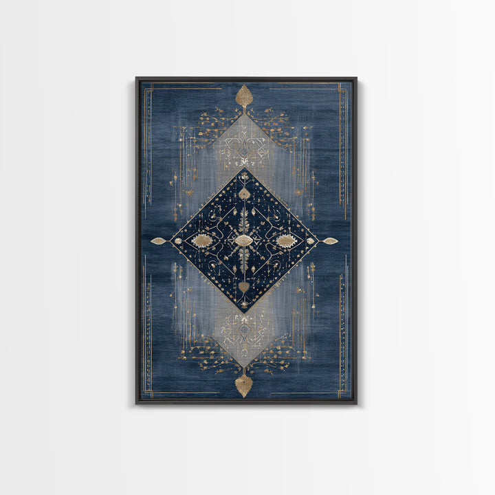 Layered Tapestry Pattern Framed Canvas Print, Eclectic Art, Digital Art, Living Room Decor, Fine Art, Eclectic, Digital Print, ECL-2x3-24