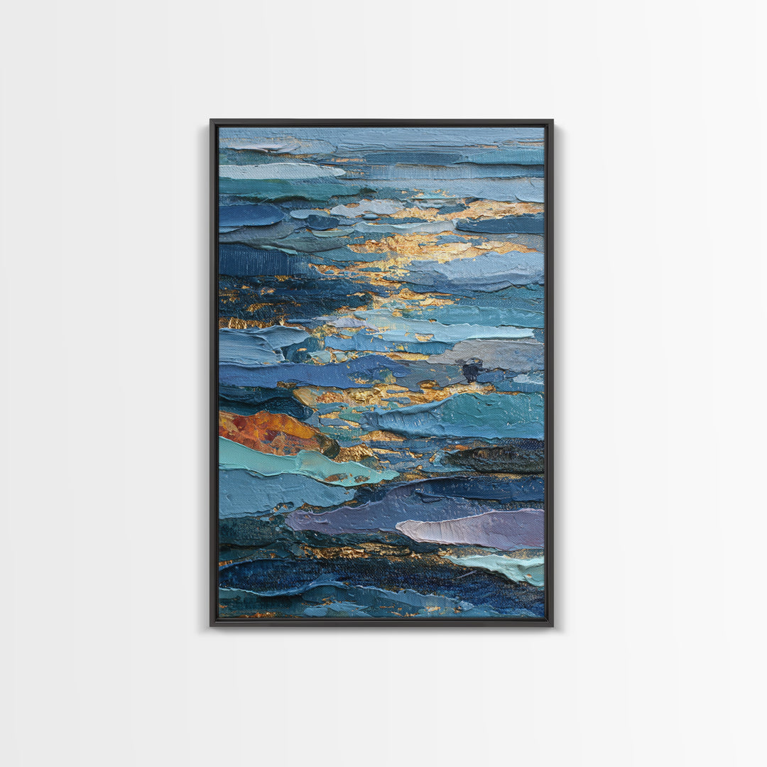 Bold Maximalist Still Life Framed Canvas Print, Eclectic Art, Textured Painting, Living Room Decor, Oil Painting, Eclectic, ECL-2x3-59