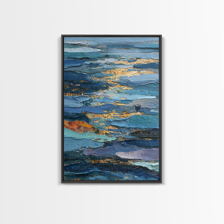 Bold Maximalist Still Life Framed Canvas Print, Eclectic Art, Textured Painting, Living Room Decor, Oil Painting, Eclectic, ECL-2x3-59