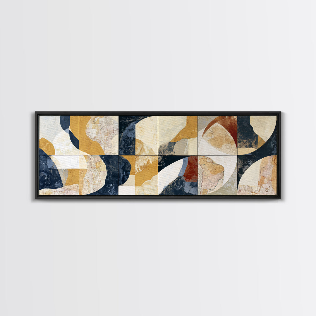 Abstract Shapes Layered Canvas Print, Eclectic Art, Unique Wall Art, Living Room Decor, Fine Art, Eclectic, Home Decor, ECL-3x1-20
