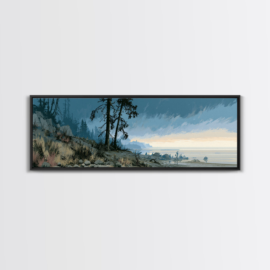 Playful Checkerboard Landscape Canvas Print, Eclectic Art, Minimalist Decor, Living Room Decor, Fine Art, Eclectic, ECL-3x1-49