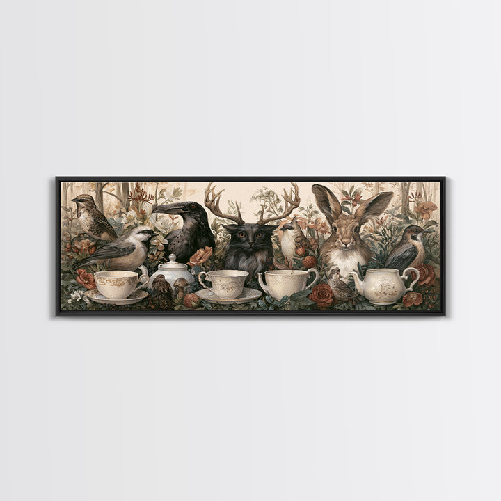 Odd Dream Garden Framed Canvas Print, Eclectic Art, Wall Art, Living Room Decor, Watercolor Art, Eclectic, Printables, ECL-3x1-57