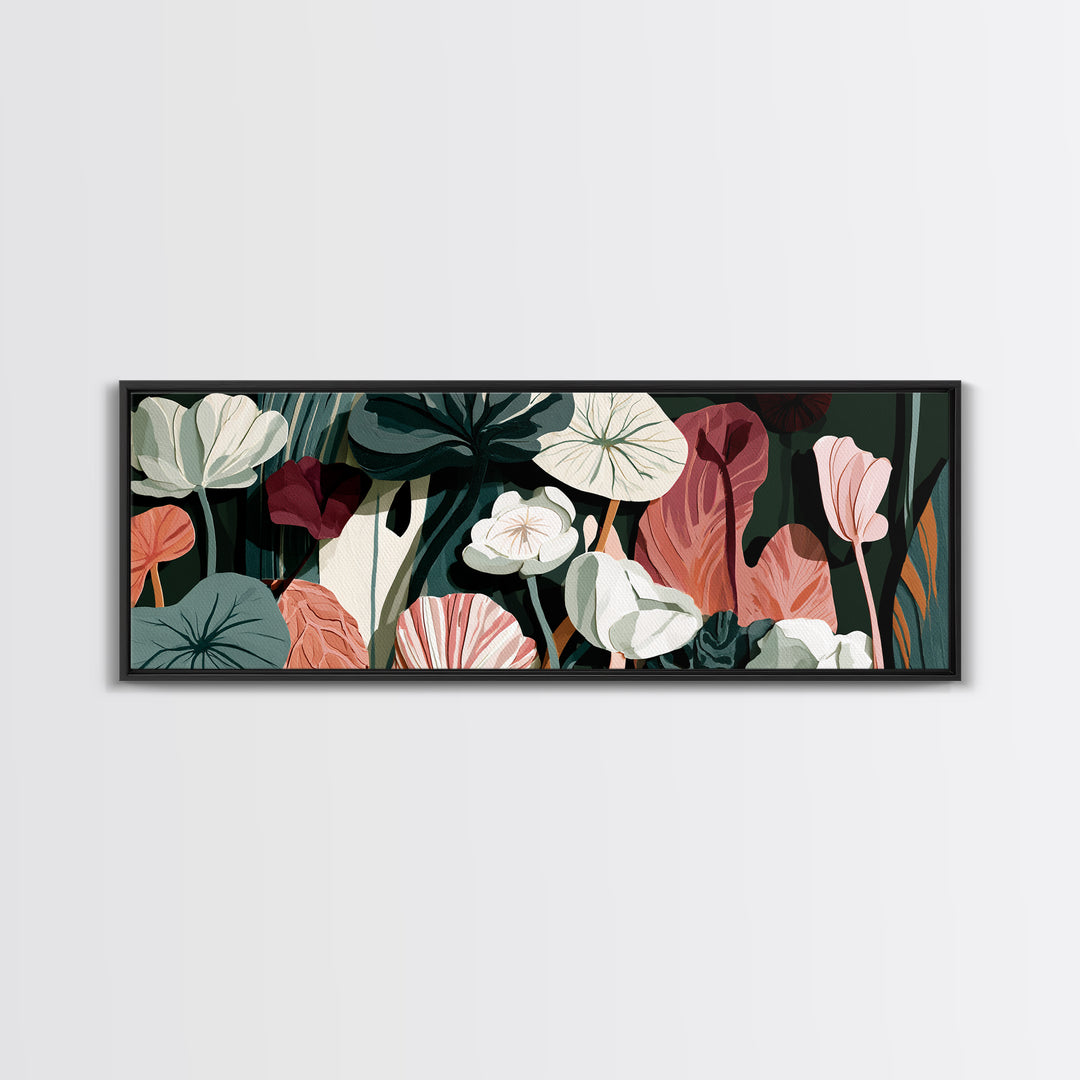 Matisse Inspired Cutouts with Botanical Details Canvas Print, Eclectic Art, Living Room Decor, Watercolor Art, Eclectic, ECL-3x1-70