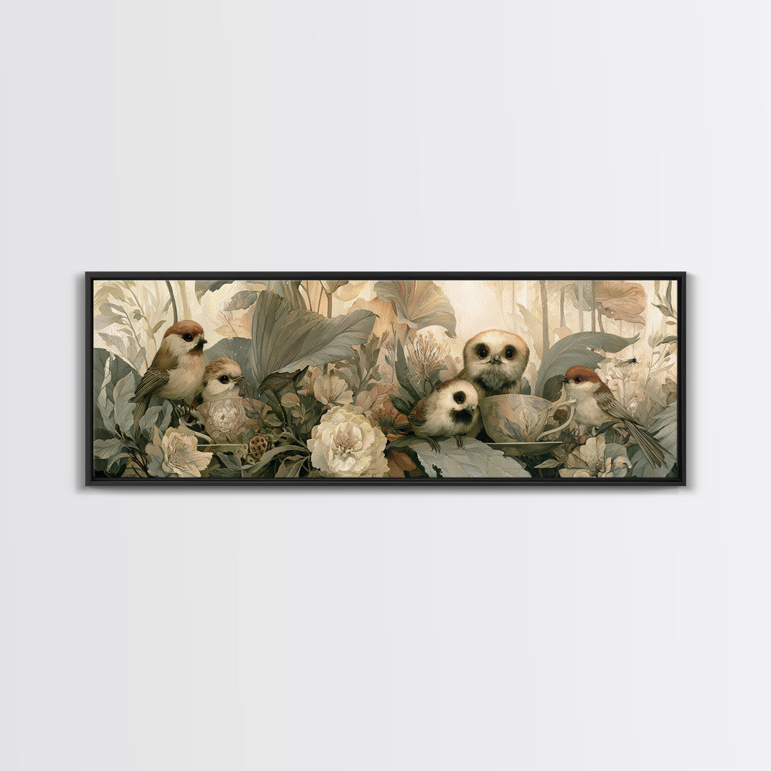 Odd Dream Garden Framed Canvas Print, Eclectic Art, Wall Art, Living Room Decor, Watercolor Art, Eclectic, Printables, ECL-3x1-81