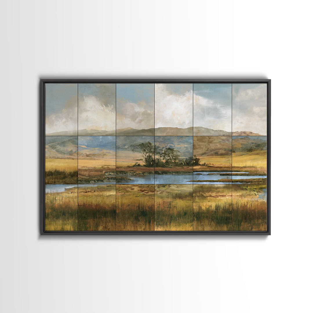 Bohemian Patchwork Landscape Canvas Print, Eclectic Art, Fine Art Print, Living Room Decor, Fine Art, Eclectic, Digital Prints, ECL-3x2-4