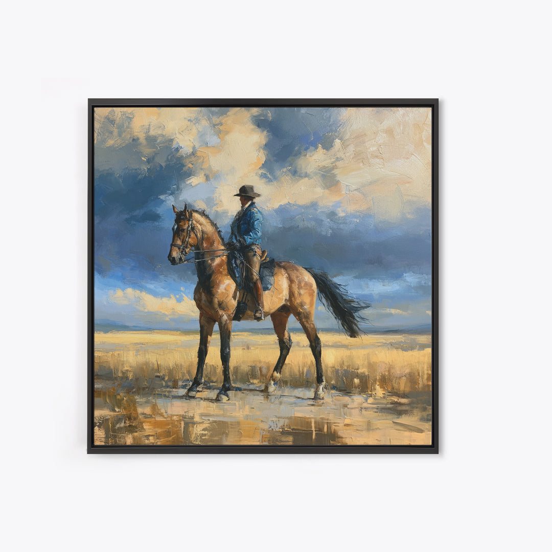 Dressage Horse in Refined Classical Pose Canvas Print, Equestrian Art, Cabin Decor, Living Room Decor, Fine Art, Equestrian, EQU-1x1-10