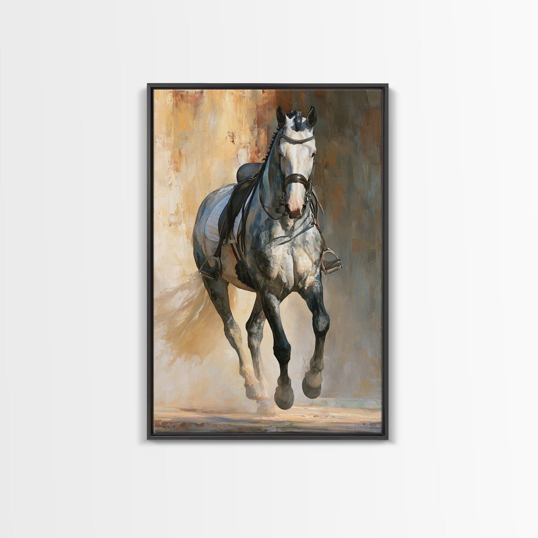 Dressage Horse in Refined Classical Pose Canvas Print, Equestrian Art, Home Decor, Living Room Decor, Oil Painting, Equestrian, EQU-2x3-66