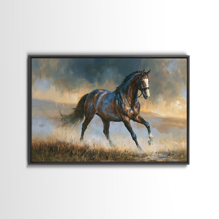 Dressage Horse in Refined Classical Pose Canvas Print, Equestrian Art, Living Room Decor, Equestrian, Farmhouse Wall Art, EQU-3x2-38