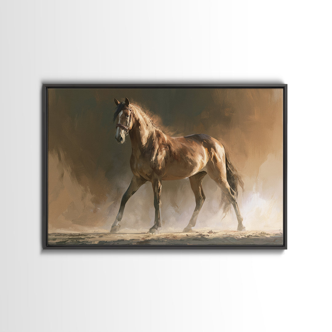Dressage Horse in Refined Classical Pose Canvas Print, Equestrian Art, Living Room Decor, Equestrian, Farmhouse Wall Art, EQU-3x2-62