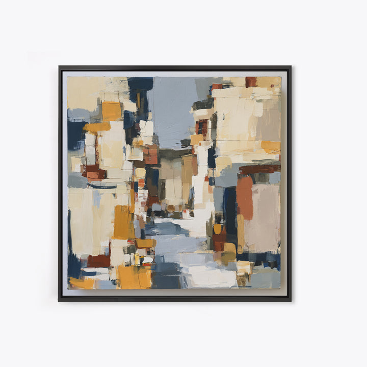 Distorted City Street Framed Canvas Print, Expressionist Art, Modern Decor, Living Room Decor, Fine Art, Expression, Wall Decor, EXP-1x1-1