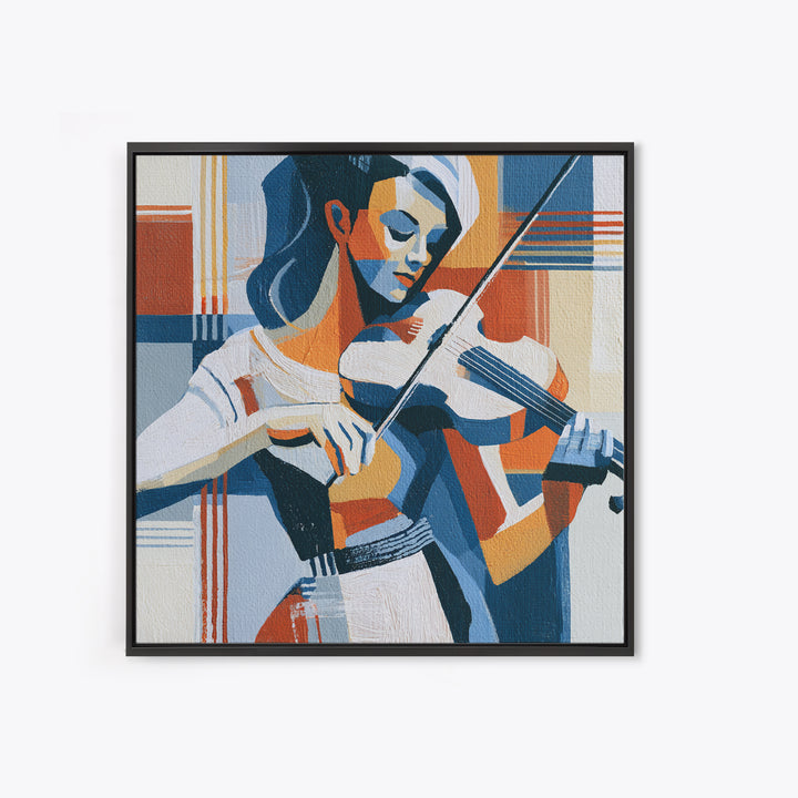 Violinist Painted in Electric Brush Marks Canvas Print, Expressionist Art, Colorful Wall Art, Living Room Decor, Expression, EXP-1x1-13