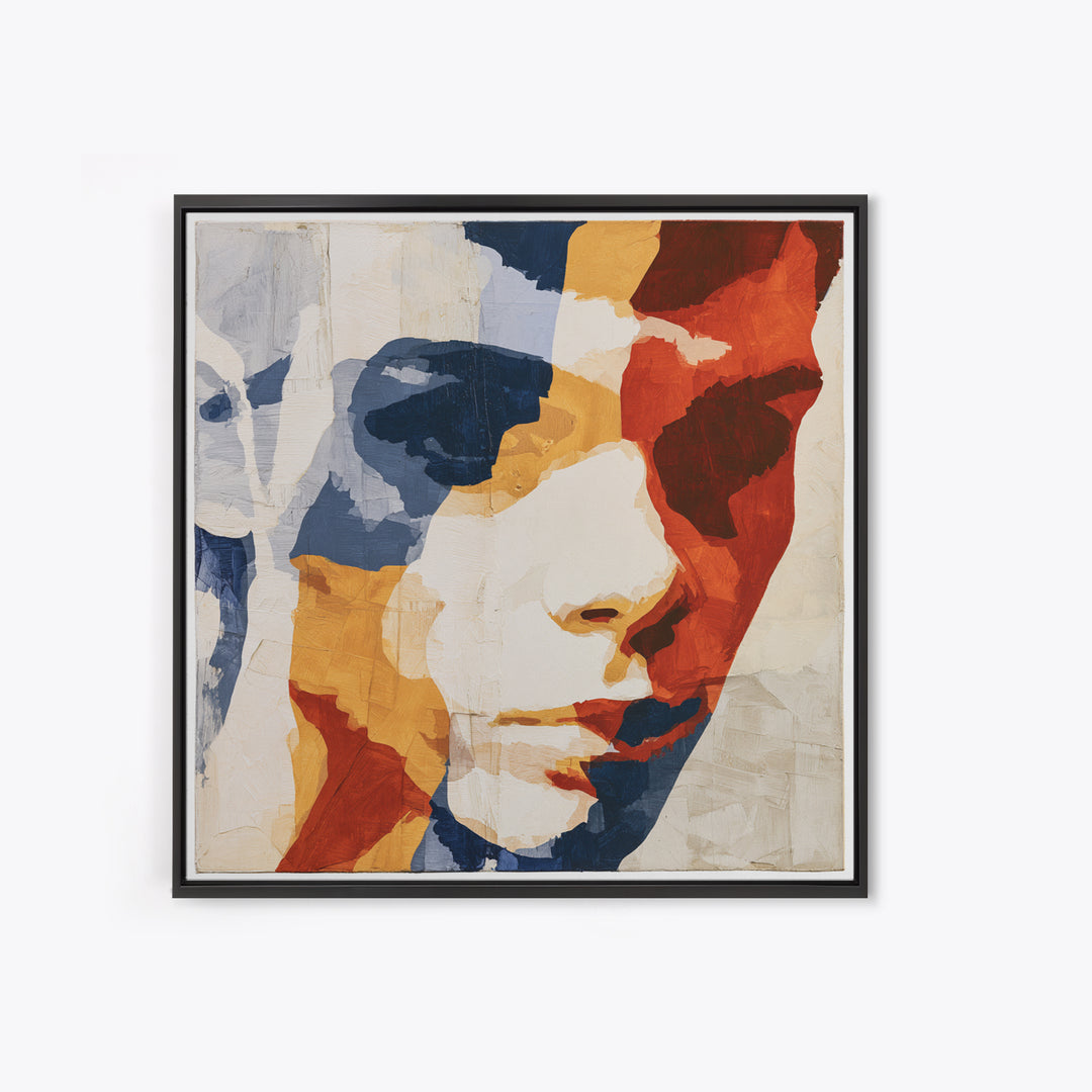 Emotional Portrait with Bold Red and Blue Canvas Print, Expressionist Art, Downloadable Prints, Living Room Decor, Expression, EXP-1x1-26