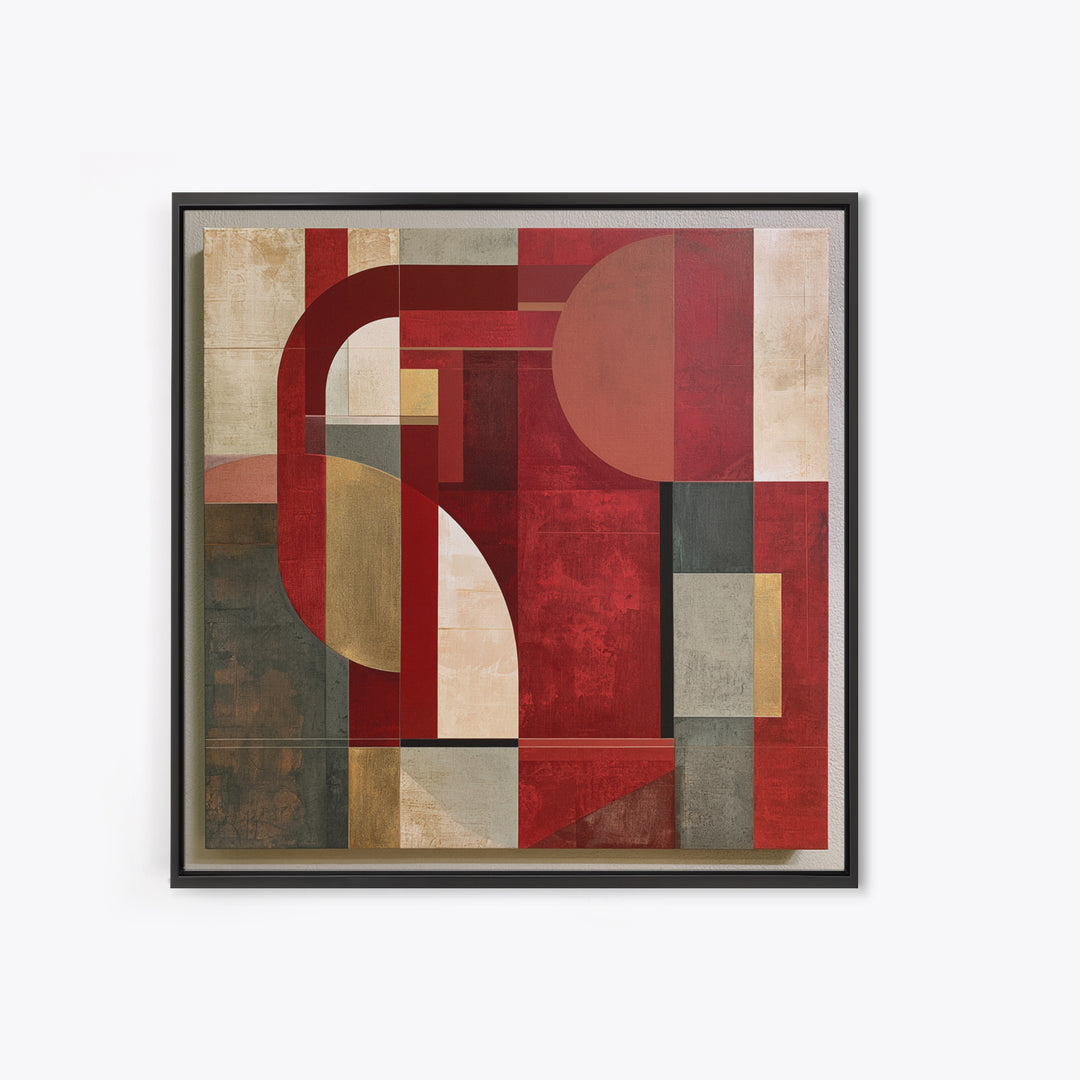 Red Room Interior Abstraction Canvas Print, Expressionist Art, Modern Wall Art, Living Room Decor, Expression, Fine Art Print, EXP-1x1-43