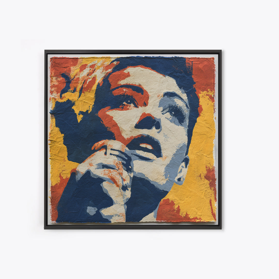 Portrait of a Singer Framed Canvas Print, Expressionist Art, Large Wall Art, Living Room Decor, Fine Art, Expression, EXP-1x1-44