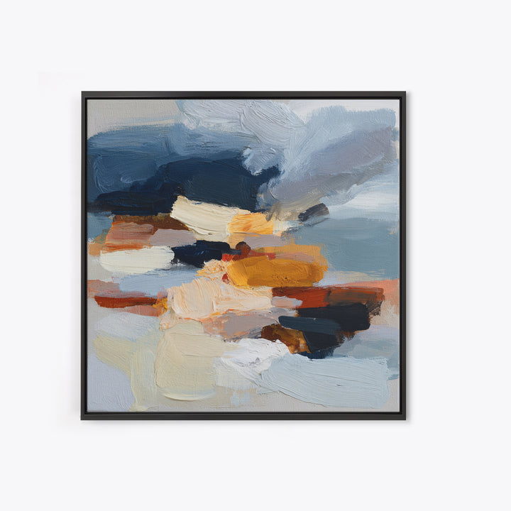 Stormy Landscape Painted Framed Canvas Print, Expressionist Art, Gallery Wall Art, Living Room Decor, Fine Art, Expression, EXP-1x1-51